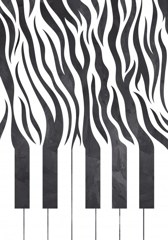 Zebra Piano Keys by Sarah Manovski — canvas wall art