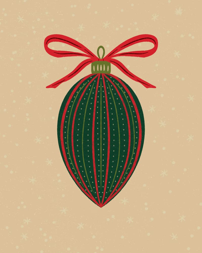 Festive Christmas Ornament by Angela Minca — canvas wall art
