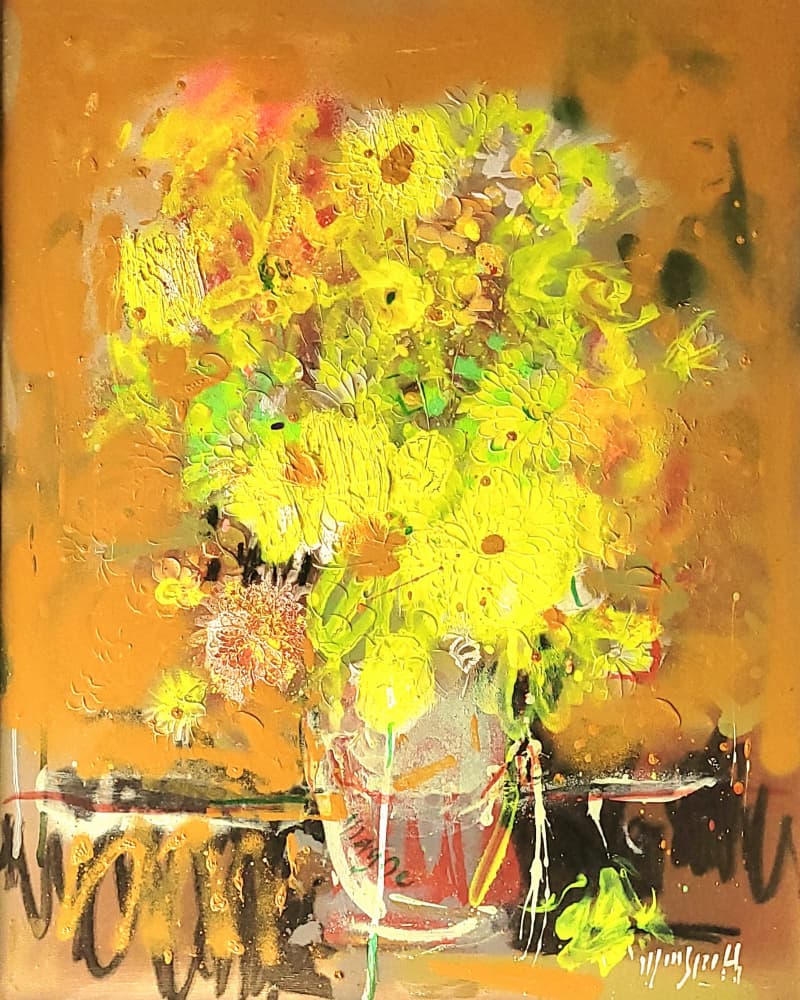 Vibrant Yellow Floral Bouquet by Wayne Sleeth — canvas wall art