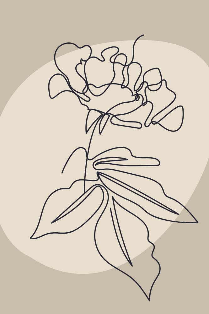 Minimal Line Flower by Anna Rose — canvas wall art