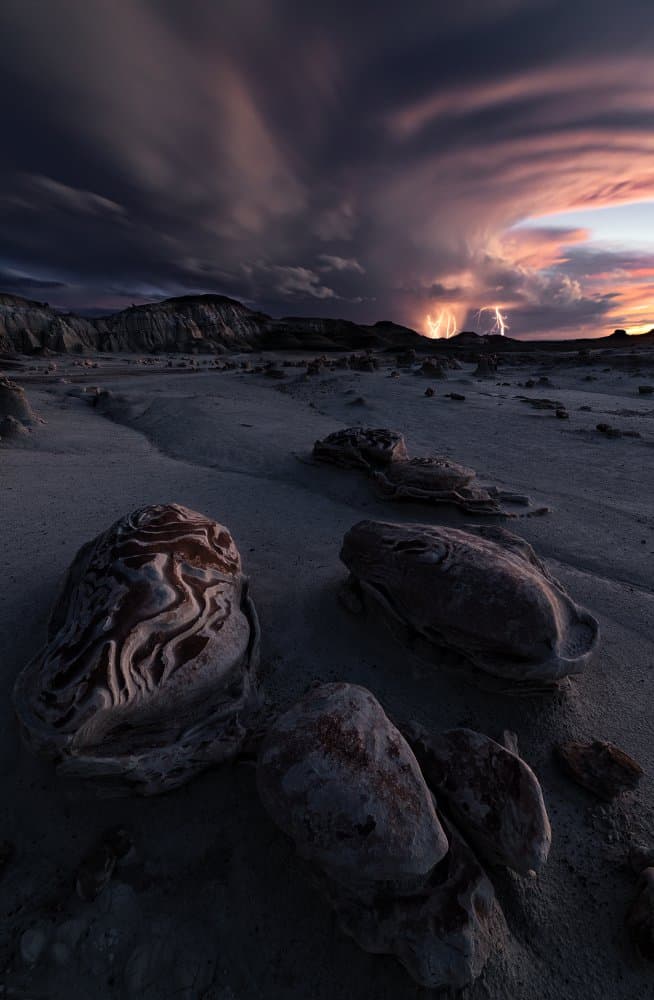 Dramatic Desert Storm Sunset by Aidong Ning — canvas wall art