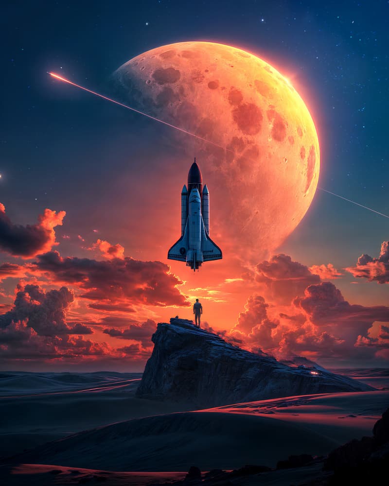 Cosmic Desert Adventure by Ritvik takkar — canvas wall art