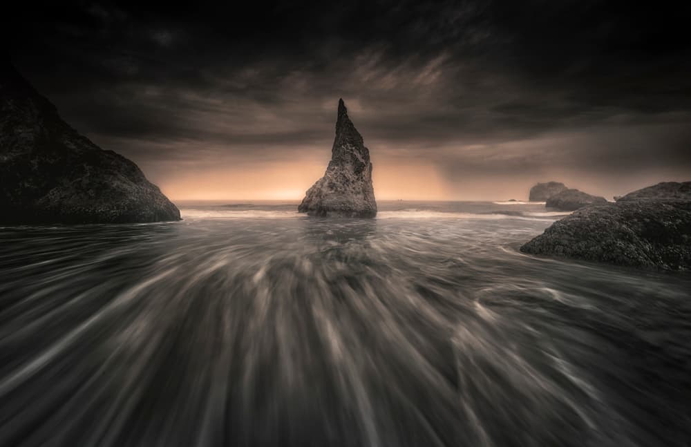 Ethereal Sea Stack by Larry Deng APA — canvas wall art