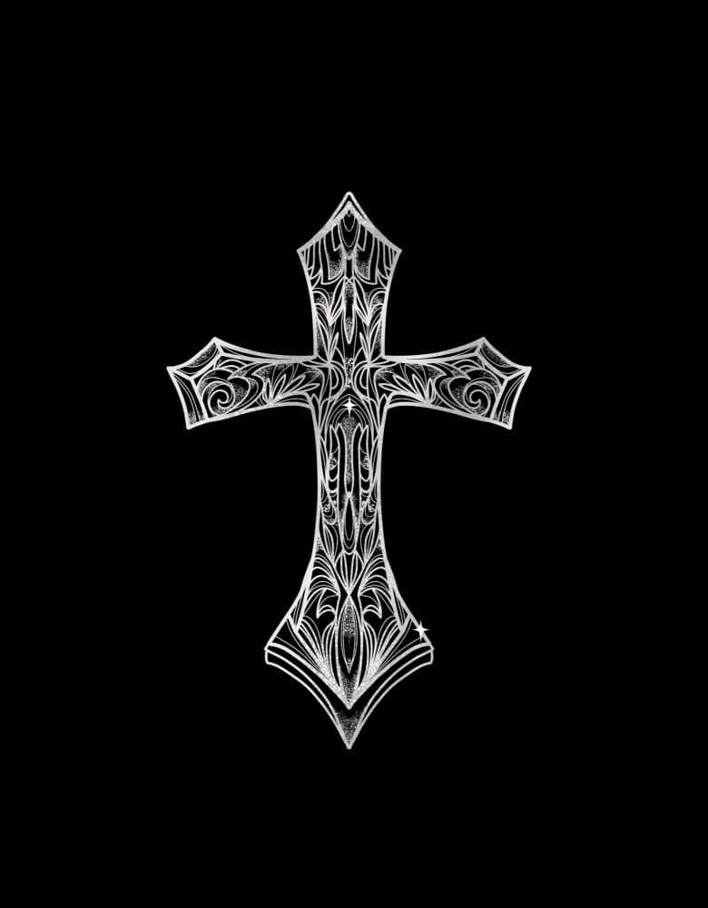 Ornate Gothic Cross by Josie George — canvas wall art