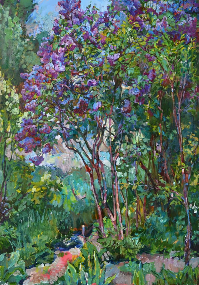 Vibrant Lilac Garden by Andrii Kutsachenko — canvas wall art