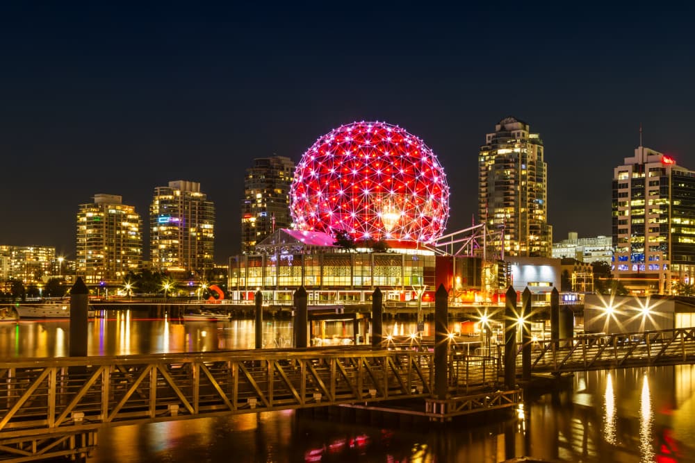 Vancouver Waterfront Night by Melanie Viola — canvas wall art