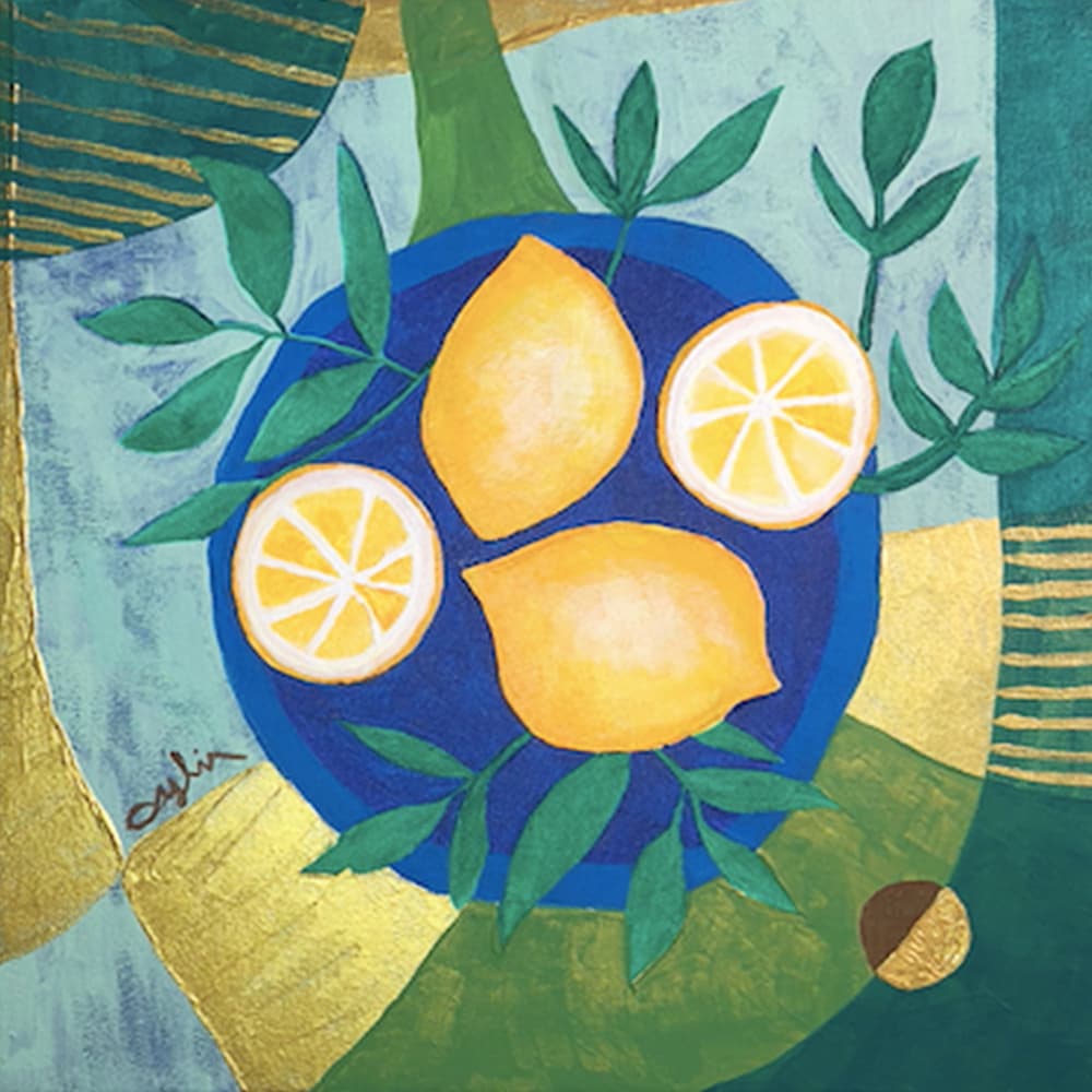 Vibrant Lemon Still Life by Aylin Demir — canvas wall art