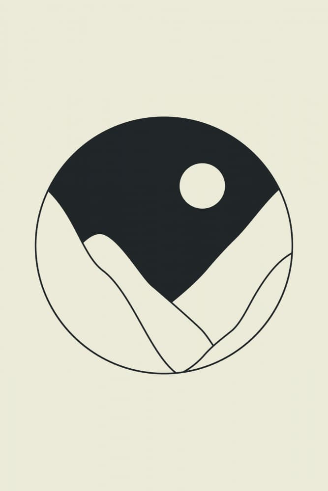 Minimalist Mountain Moonscape by jay stanley — canvas wall art