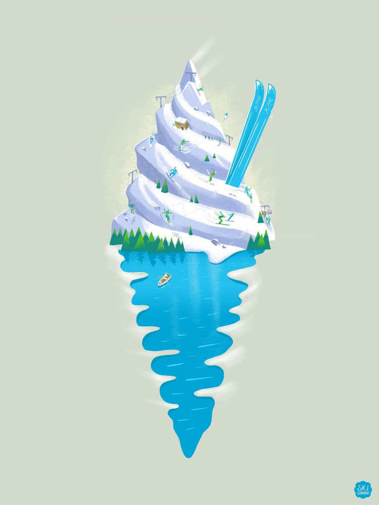 Soft Serve Mountain Lake by Mark Harrison — canvas wall art