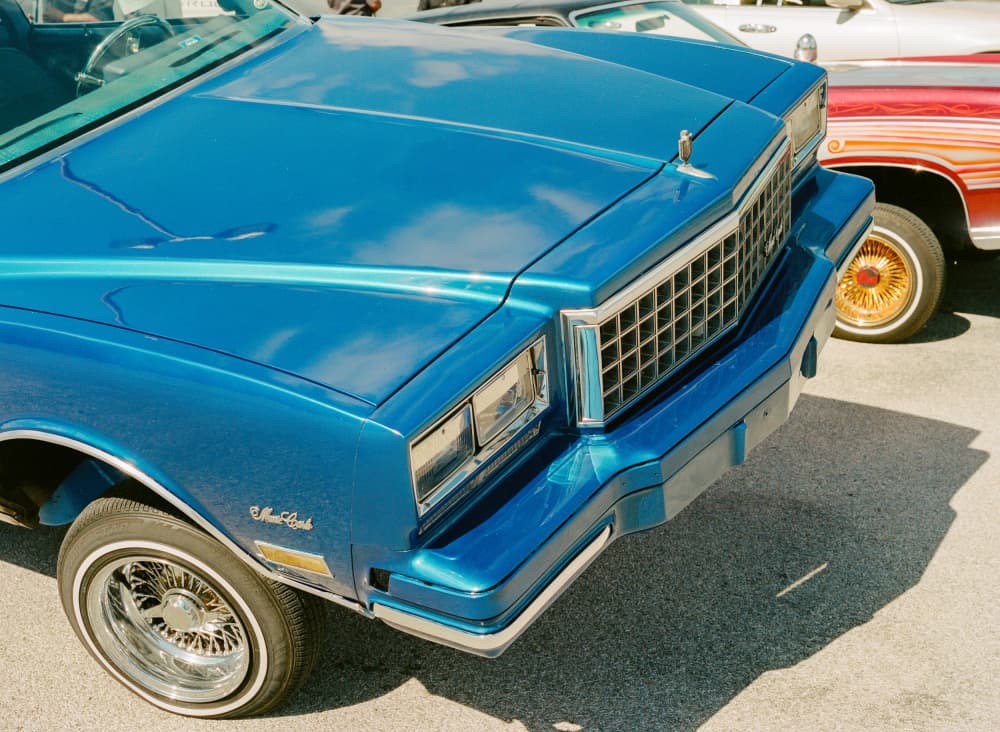 Vibrant Blue Lowrider Car by Bethany Young — canvas wall art