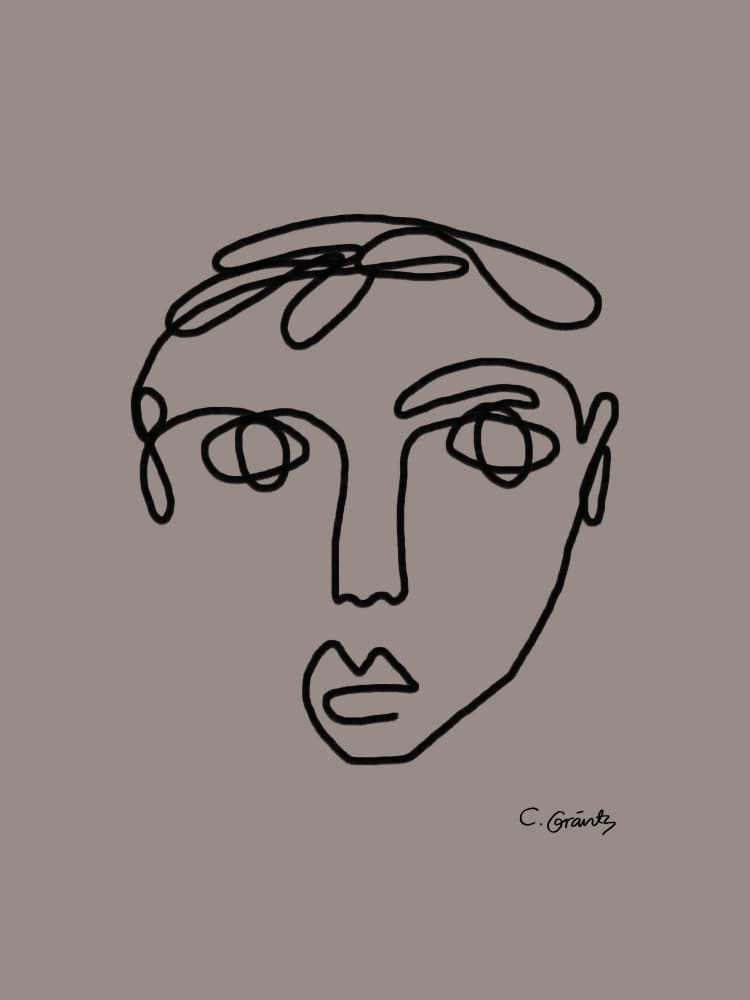 Abstract Line Portrait by Caroline Gräntz — canvas wall art