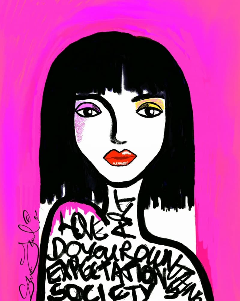 Bold Pink Self-Love Message by Sanna Jarlelind — canvas wall art