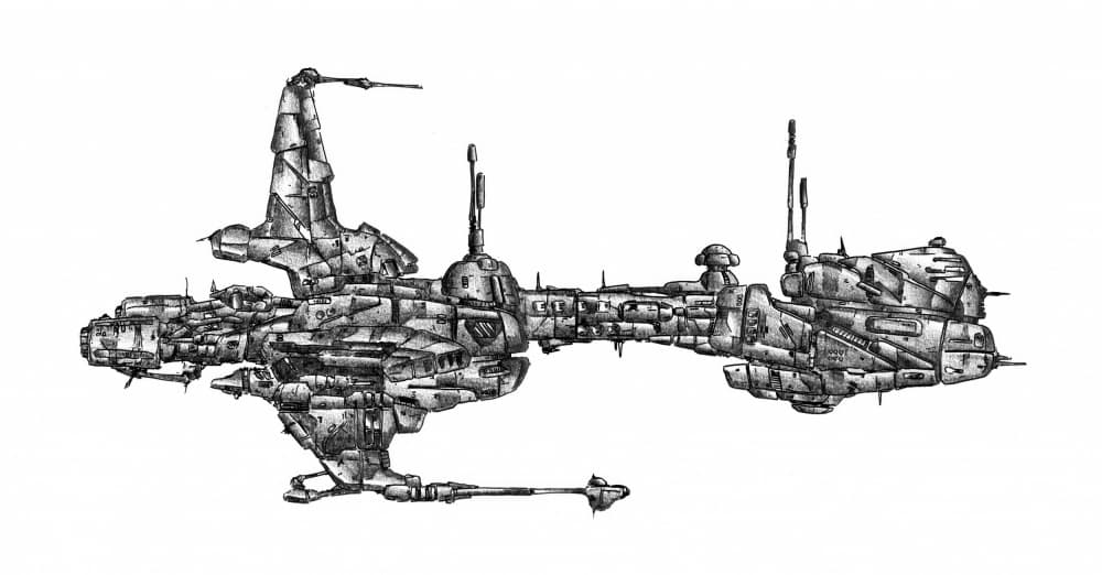 Intricate Sci-Fi Spaceship by Kulik — canvas wall art