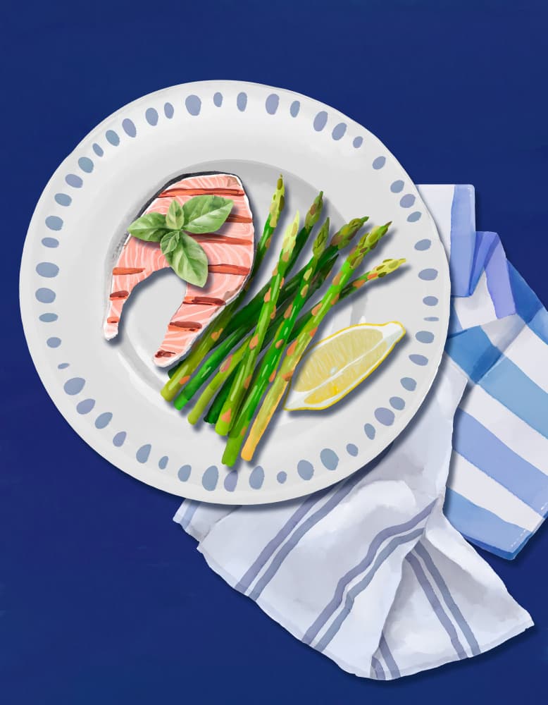 Fresh Grilled Salmon by Elena Dorosh — canvas wall art