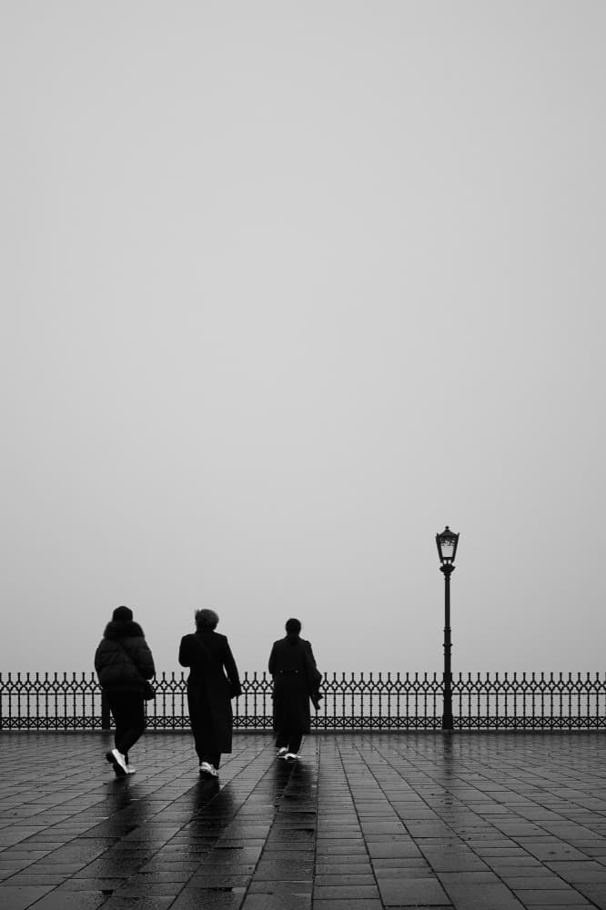 Misty Urban Walk by Tamas Dragon — canvas wall art