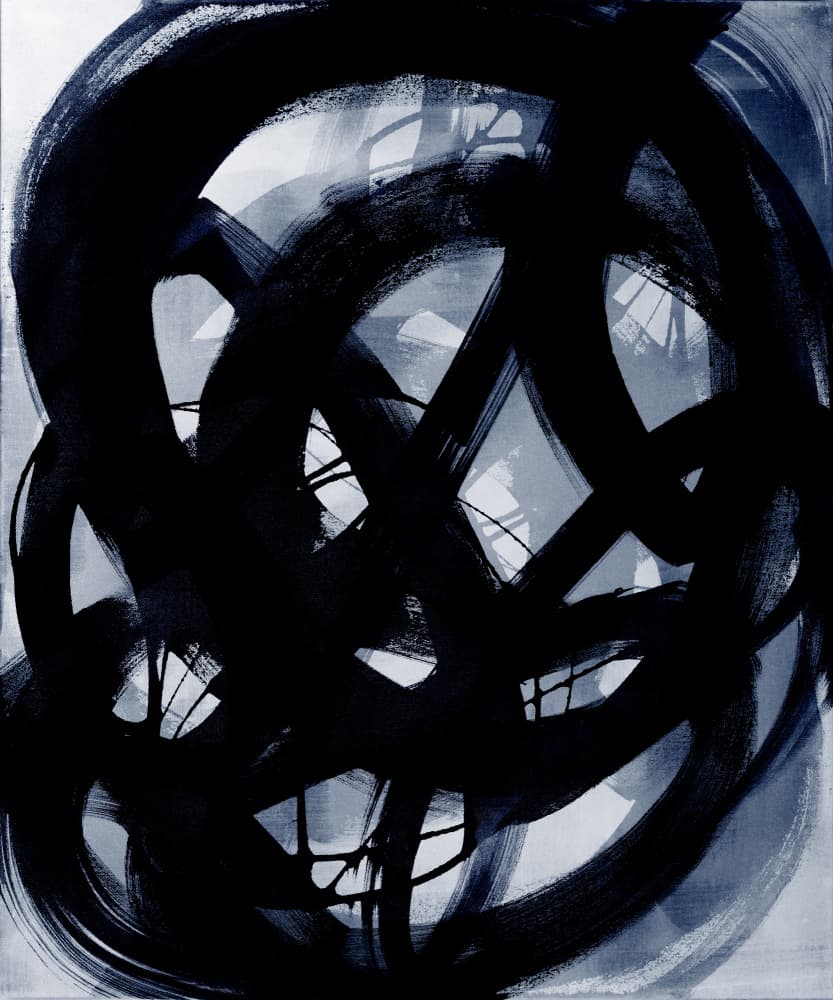 Dark Grey Tangle by Mareike Böhmer — canvas wall art