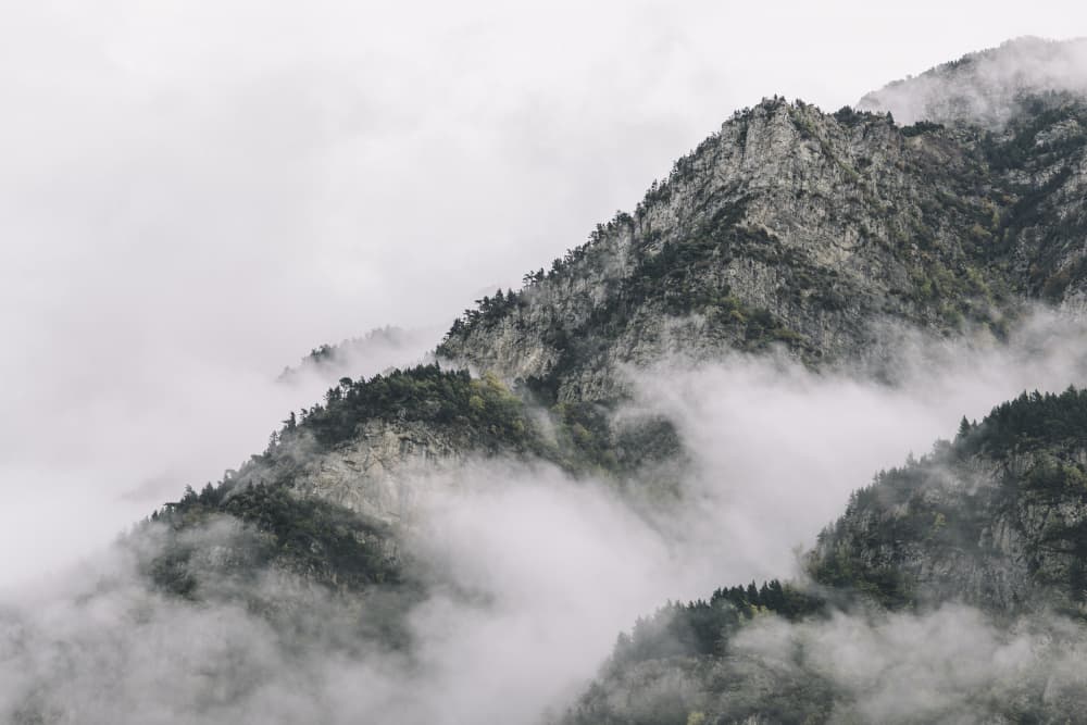 Misty Mountain Serenity by Javier Pardina — canvas wall art