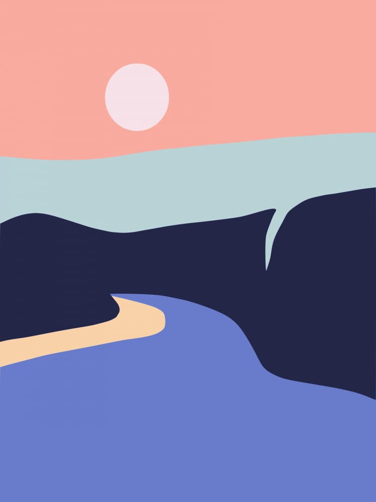 Minimalist Sun Landscape by Little Dean — canvas wall art