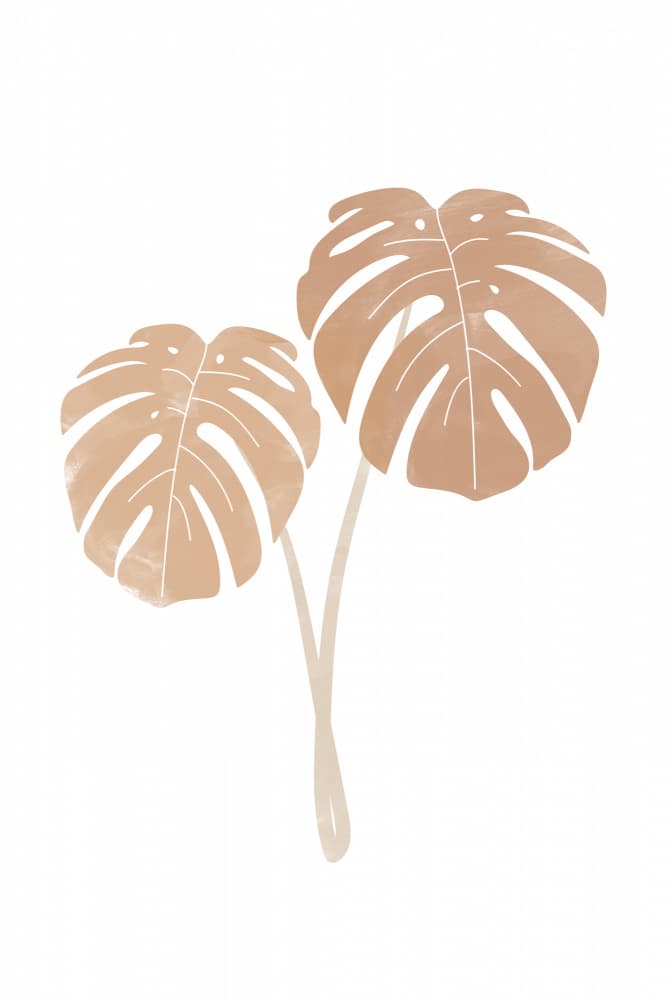 Minimal Monstera Leaves by Melloi Art Prints — canvas wall art
