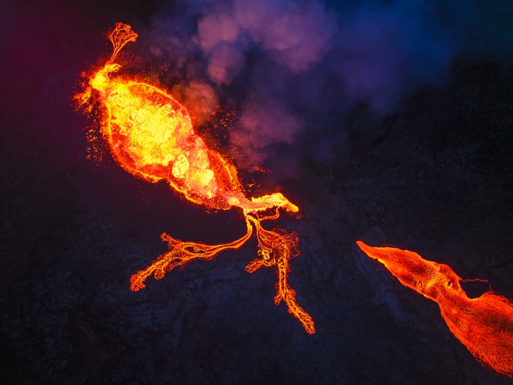 Fiery Volcanic Eruption by David Martin Castan — canvas wall art