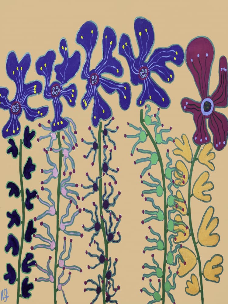 Whimsical Abstract Flowers by Helen Joynson — canvas wall art