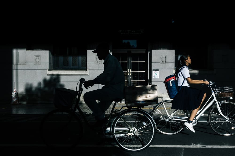 City Bike Commute by Tetsuya Hashimoto — canvas wall art