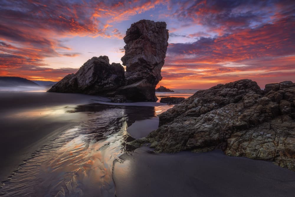 Dramatic Coastal Sunset by Rodrigo Núñez Buj — canvas wall art