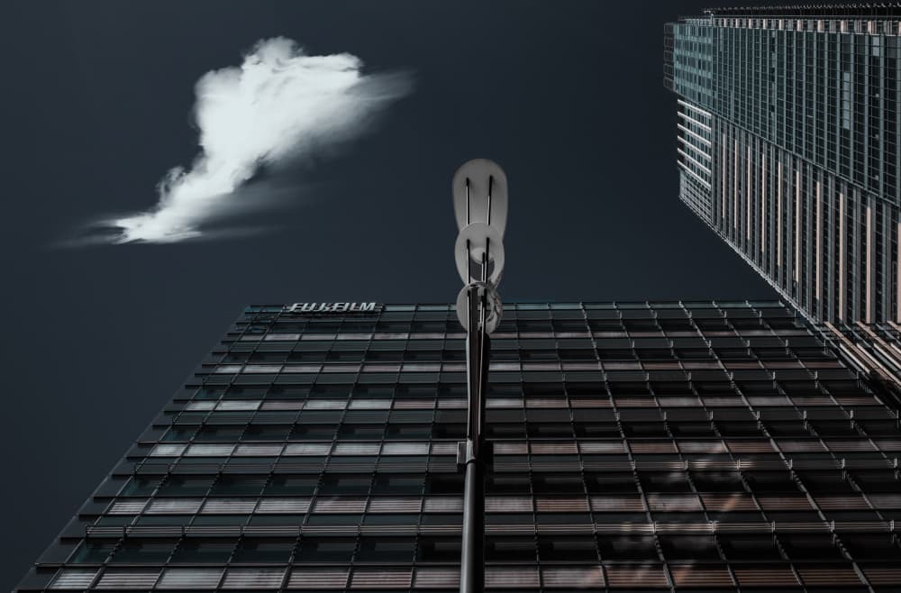 Urban Skyscraper Cloud by Tomoshi Hara — canvas wall art