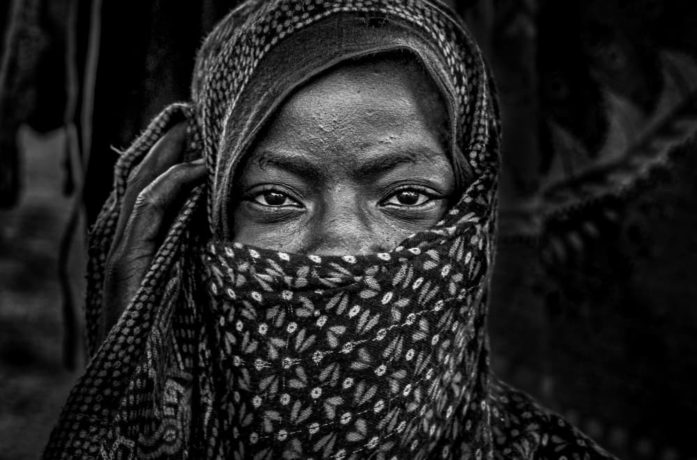 Veiled Gaze by Joxe Inazio Kuesta Garmendia — canvas wall art