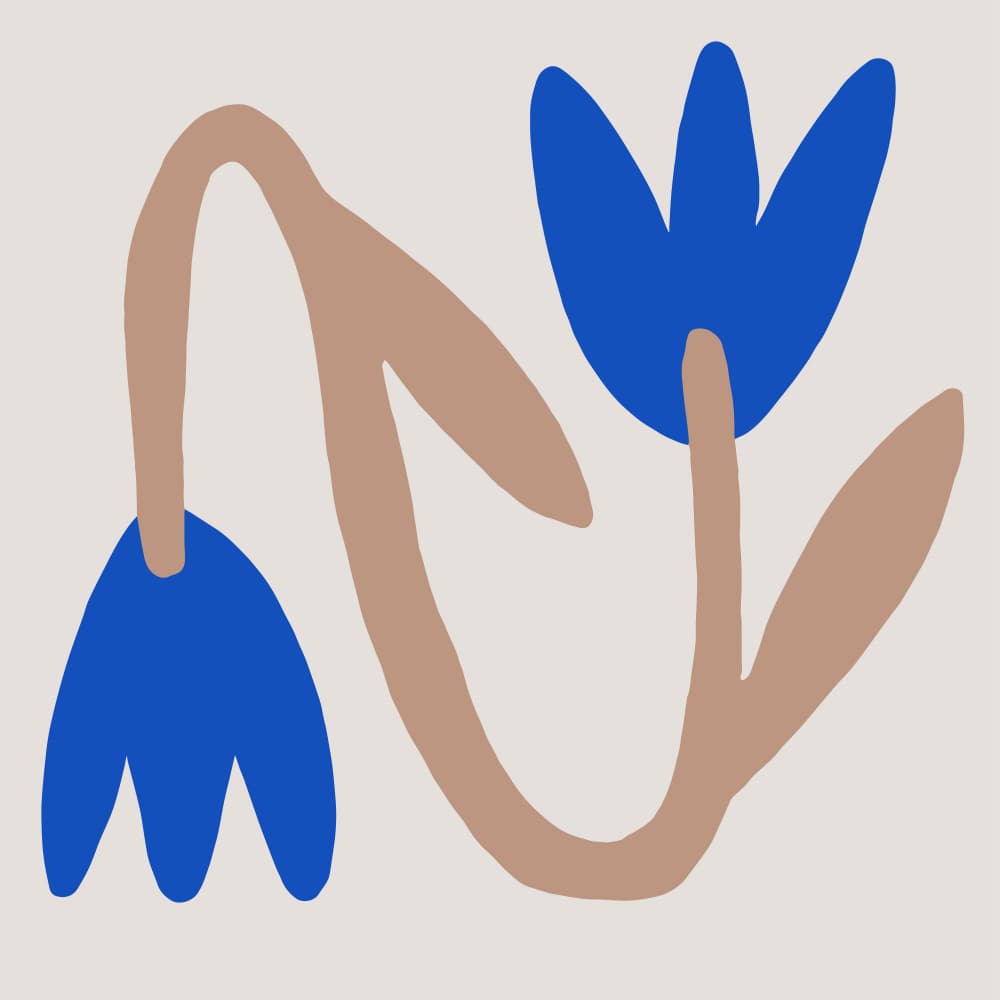 Abstract Blue Flowers by Studio Memb — canvas wall art