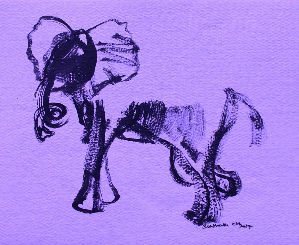 Dynamic Purple Elephant by Santhosh ch — canvas wall art