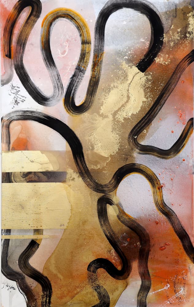 Fluid Gold Lines by POOVI ART — canvas wall art