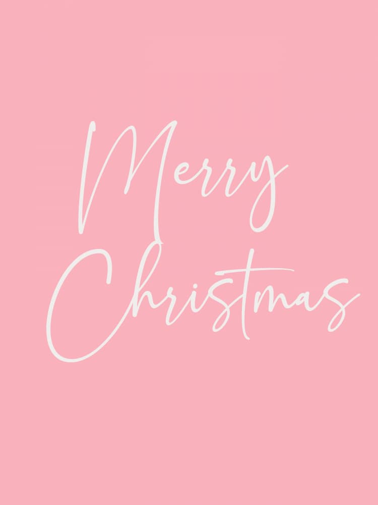 Merry Christmas Script Pink by Jolly and Dash — canvas wall art