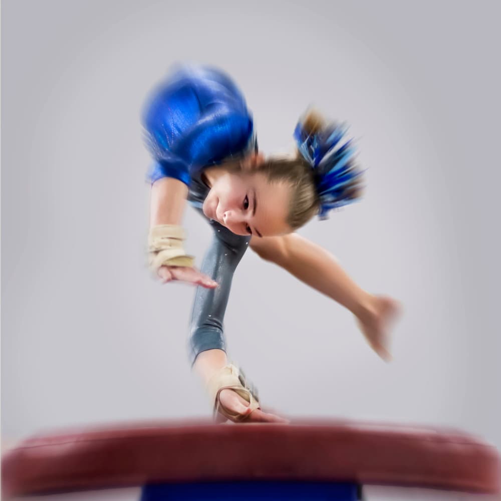 Dynamic Gymnast Vault by Rob Li — canvas wall art