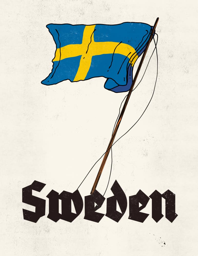 Vintage Sweden Flag by Nicholas — canvas wall art