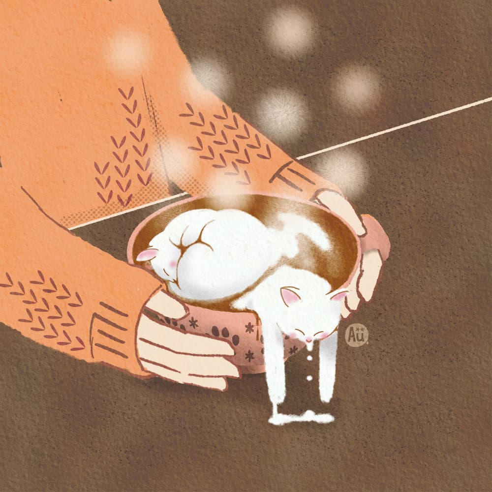 Warm Kitten Comfort by Aia Ueno — canvas wall art