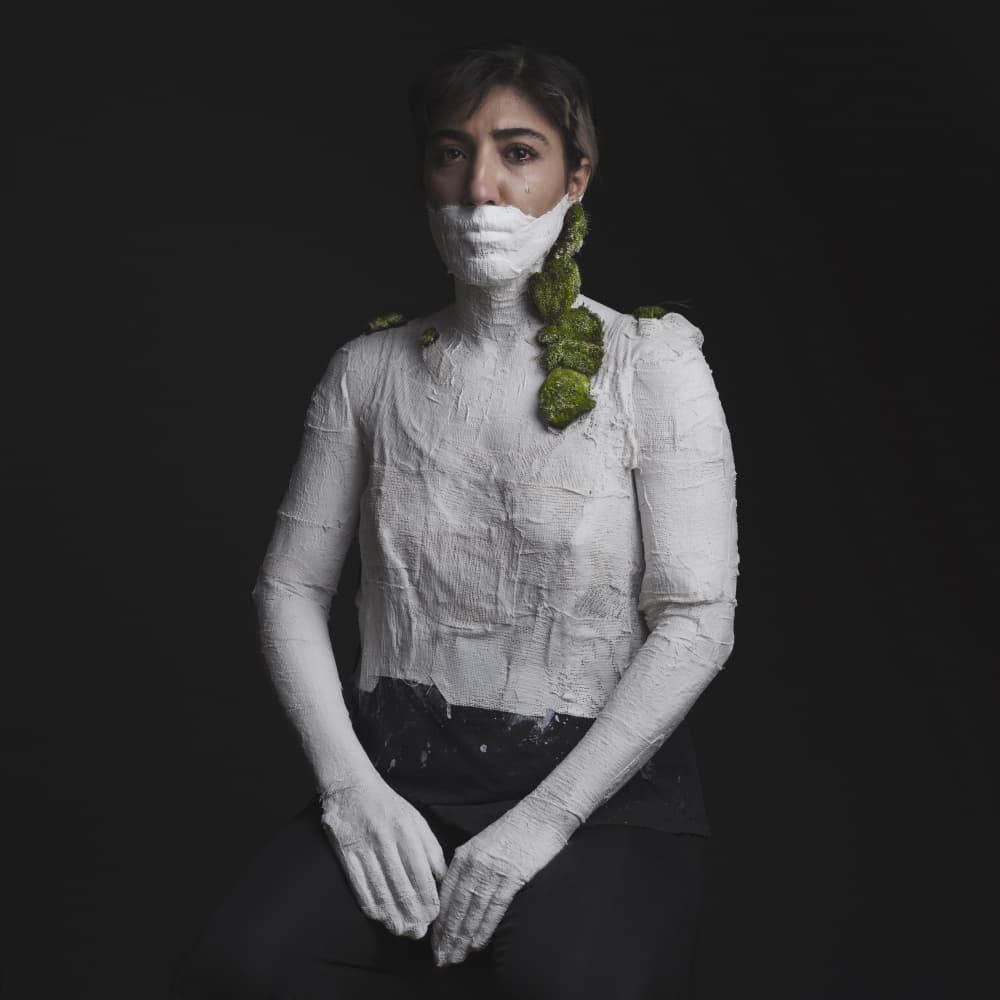 Silent Woman Moss Accent by Hooman Sedaghi — canvas wall art