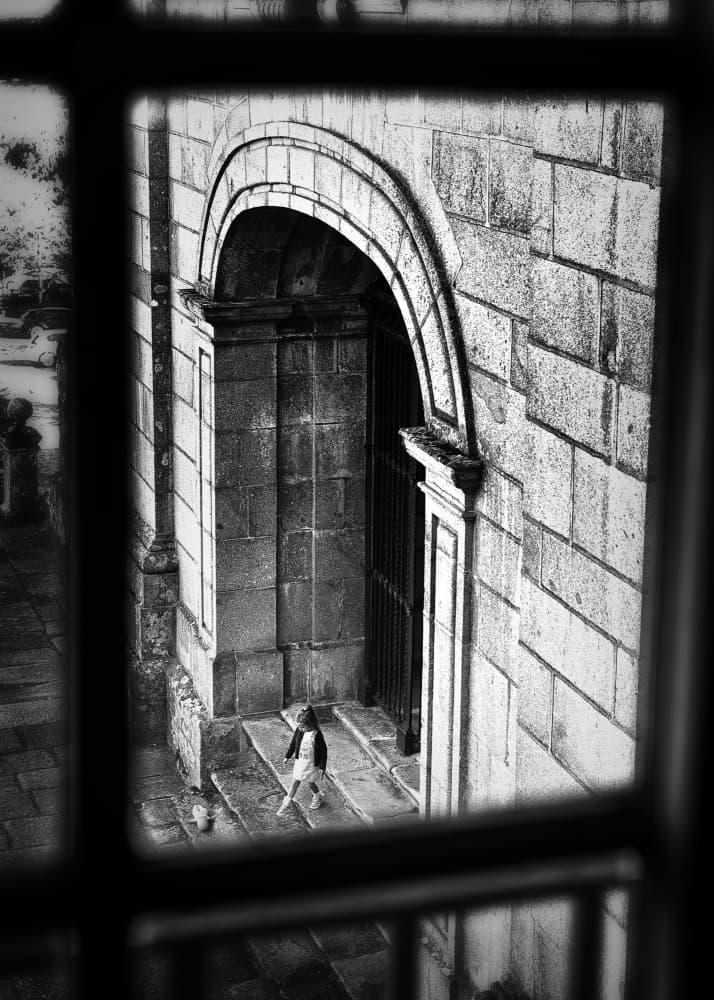 Framed Archway with Figure by Jorge Pimenta — canvas wall art