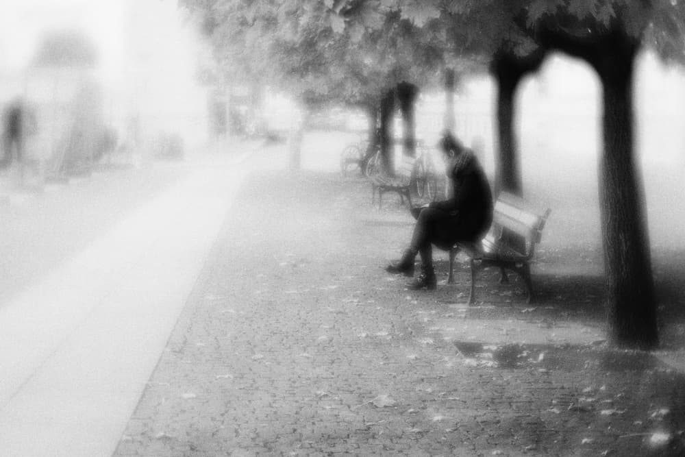 Pensive Park Bench by Vincenzo Pascale — canvas wall art