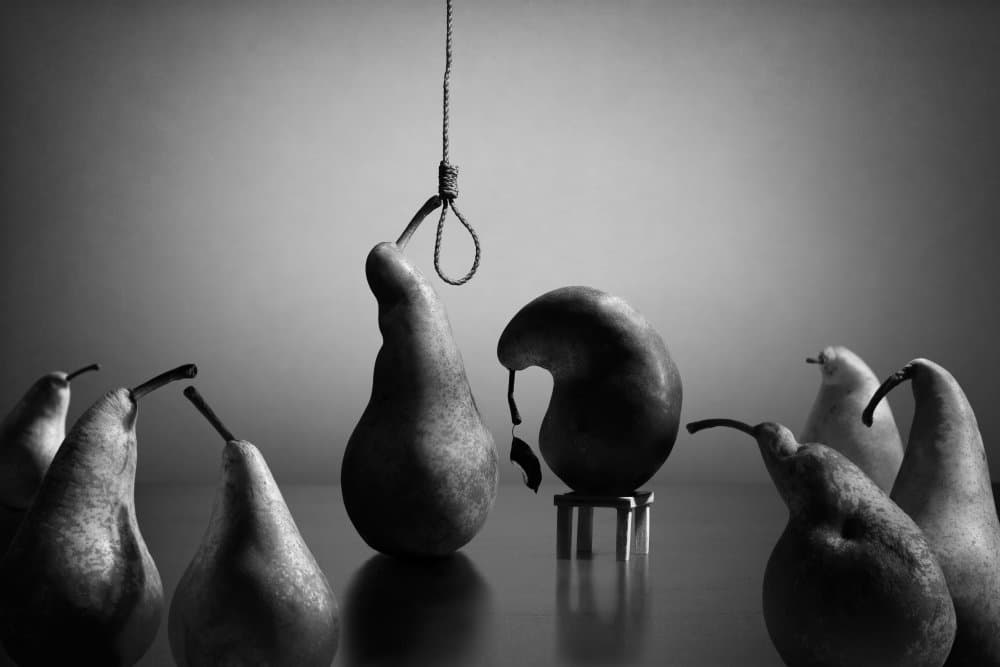 The Hanging Pear by Victoria Glinka — canvas wall art
