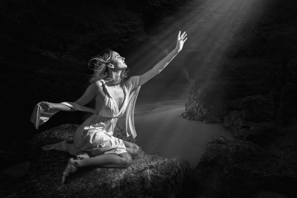 Woman Seeking Light by Marcel Egger — canvas wall art