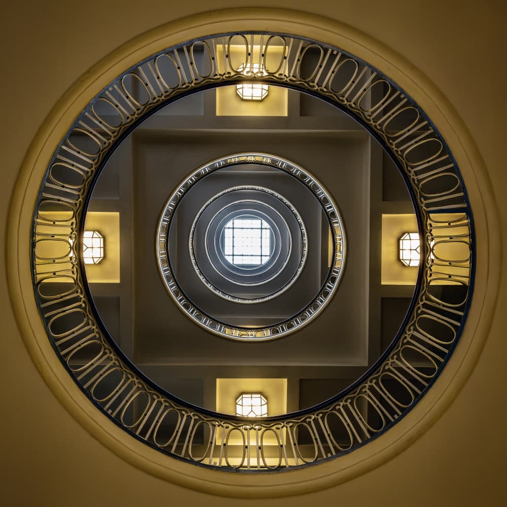 Concentric Staircase Design by Linda Wride — canvas wall art