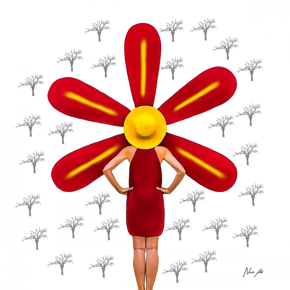 Surreal Flower Woman by Lord Amihere — canvas wall art