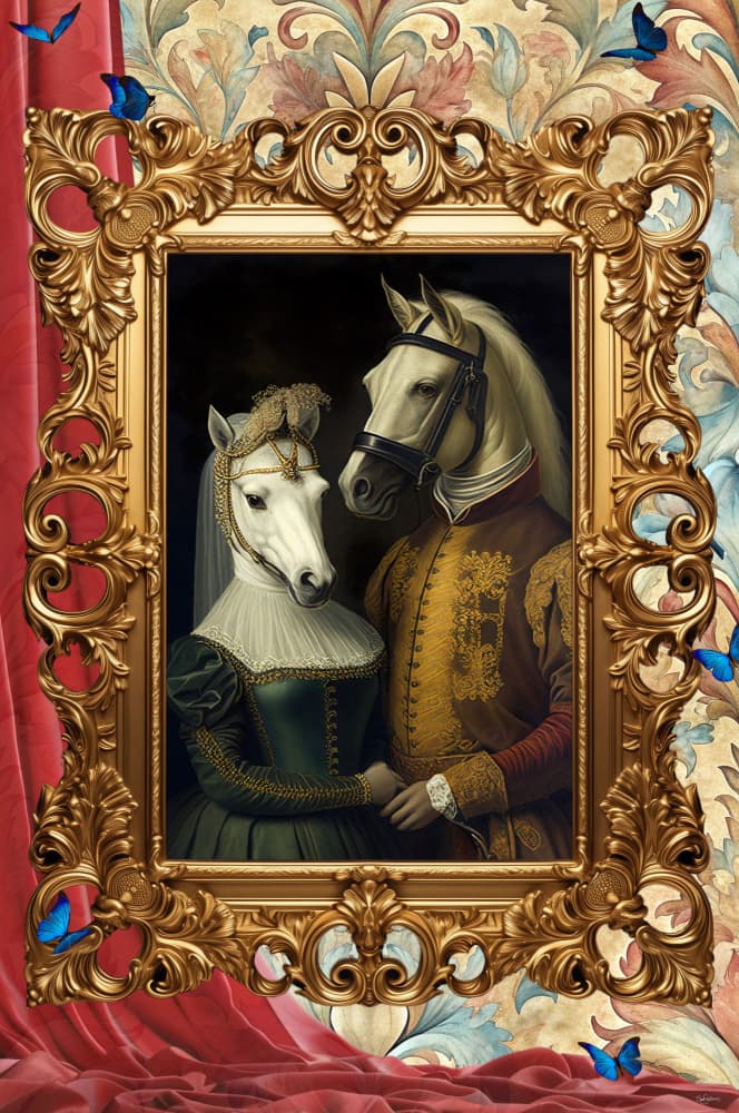 Regal Horse Couple by Sue Skellern — canvas wall art