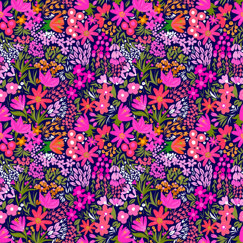 Vibrant Floral Pattern by Josie George — canvas wall art