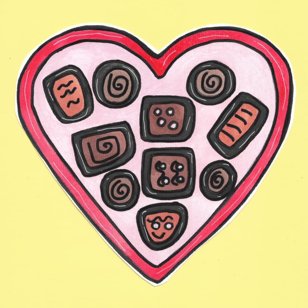 Sweet Heart Chocolates by Lerin Freyou — canvas wall art