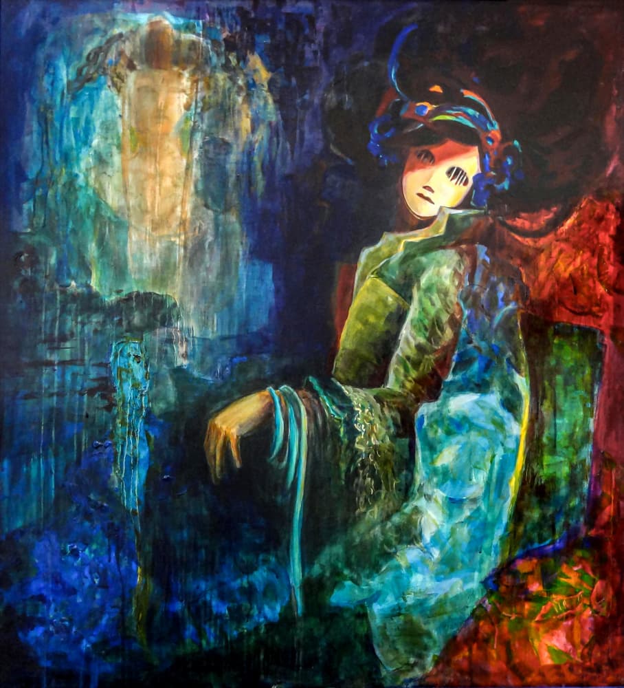 Vibrant Mysterious Woman by Dora Krincy — canvas wall art