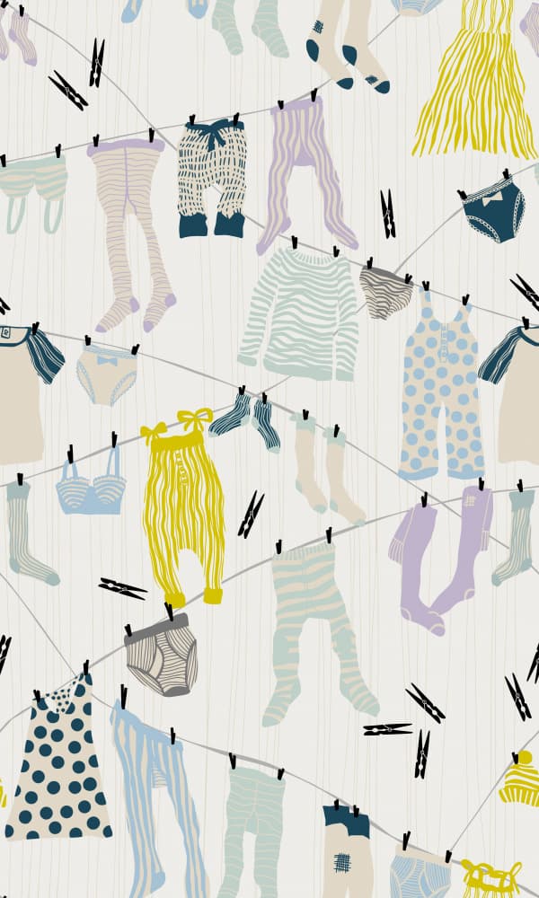 Baby Laundry Day by Annick — canvas wall art