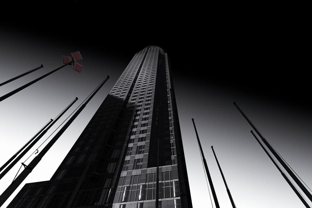 Dramatic Skyscraper View by Roland Weber — canvas wall art