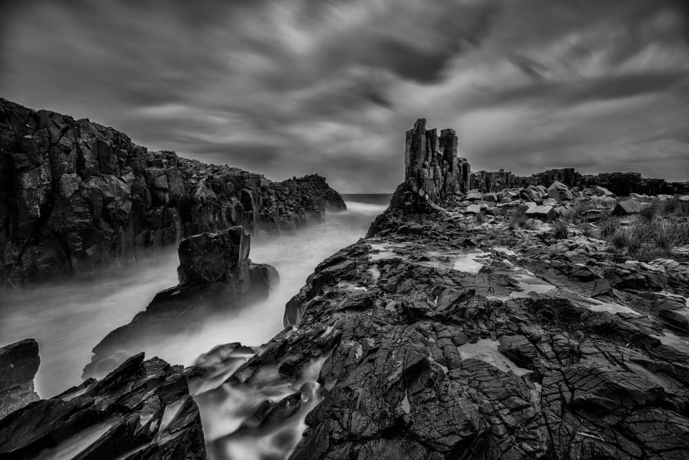 Powerful Coastal Rocks by Ashley Sowter — canvas wall art